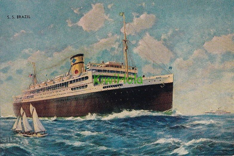 Postcard Ship American Republics Liner Brazil