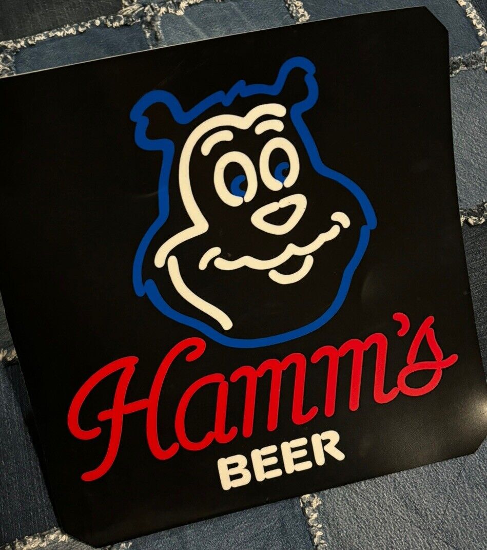 Vintage Hamm\'s Beer Bear 16x16 Bar Man Cave Wall Decor