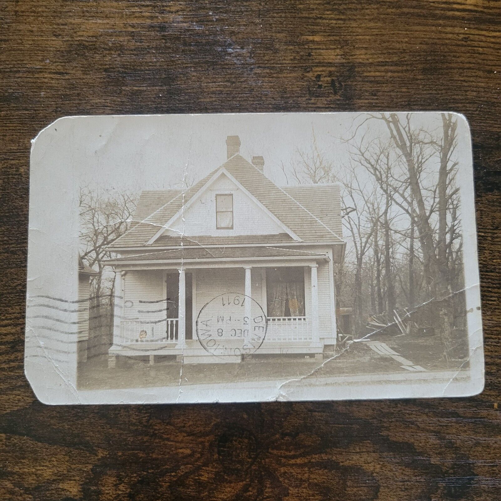 Antique 1911 RPPC Iowa To Los Angeles Roadtrip Photo of House