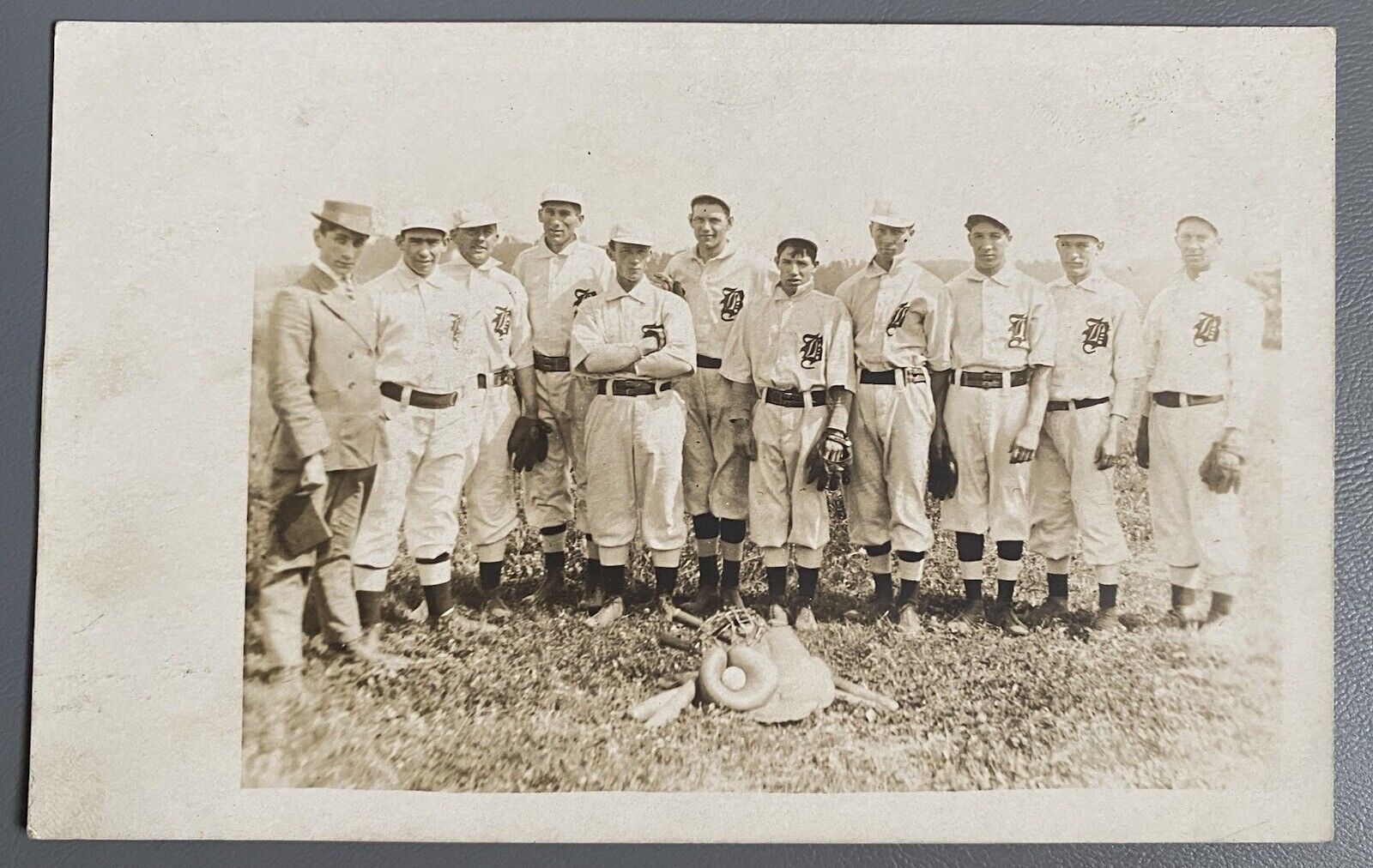 1911 MLB Boston Rustlers Baseball Team RPPC Final Season Fred Tenney Hank Gowdy