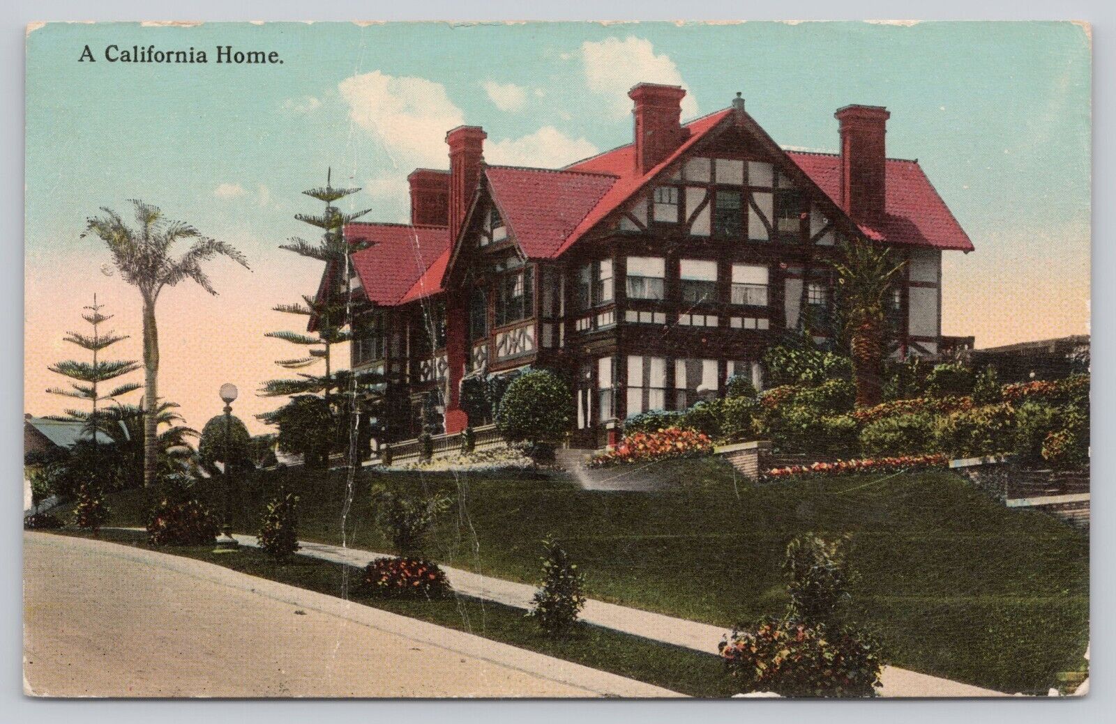 El Verano California, A Beautiful California Home, Vintage Postcard