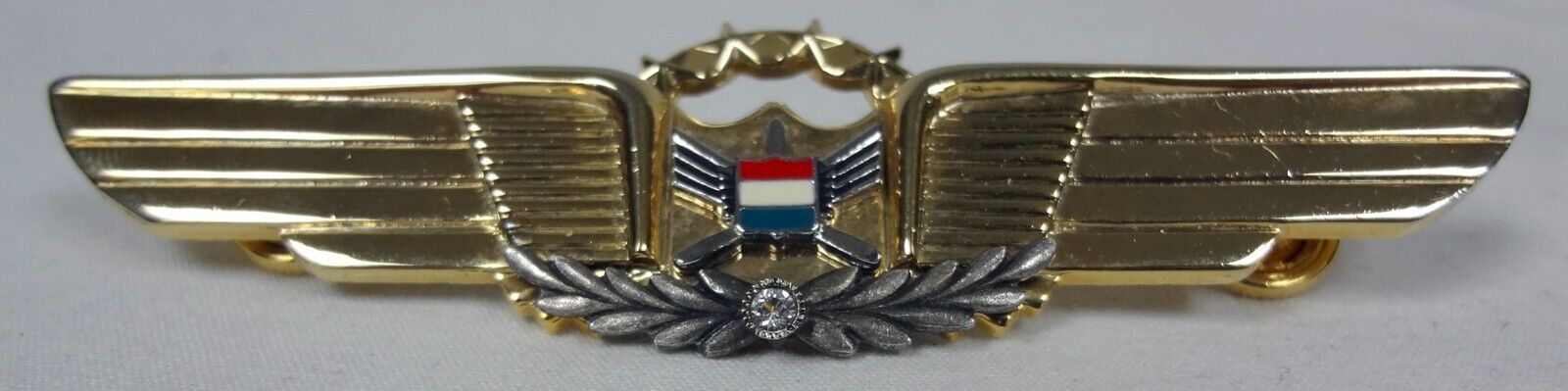 RARE Vintage United States Airlines Pilot Wings 1 Star Stone Pin