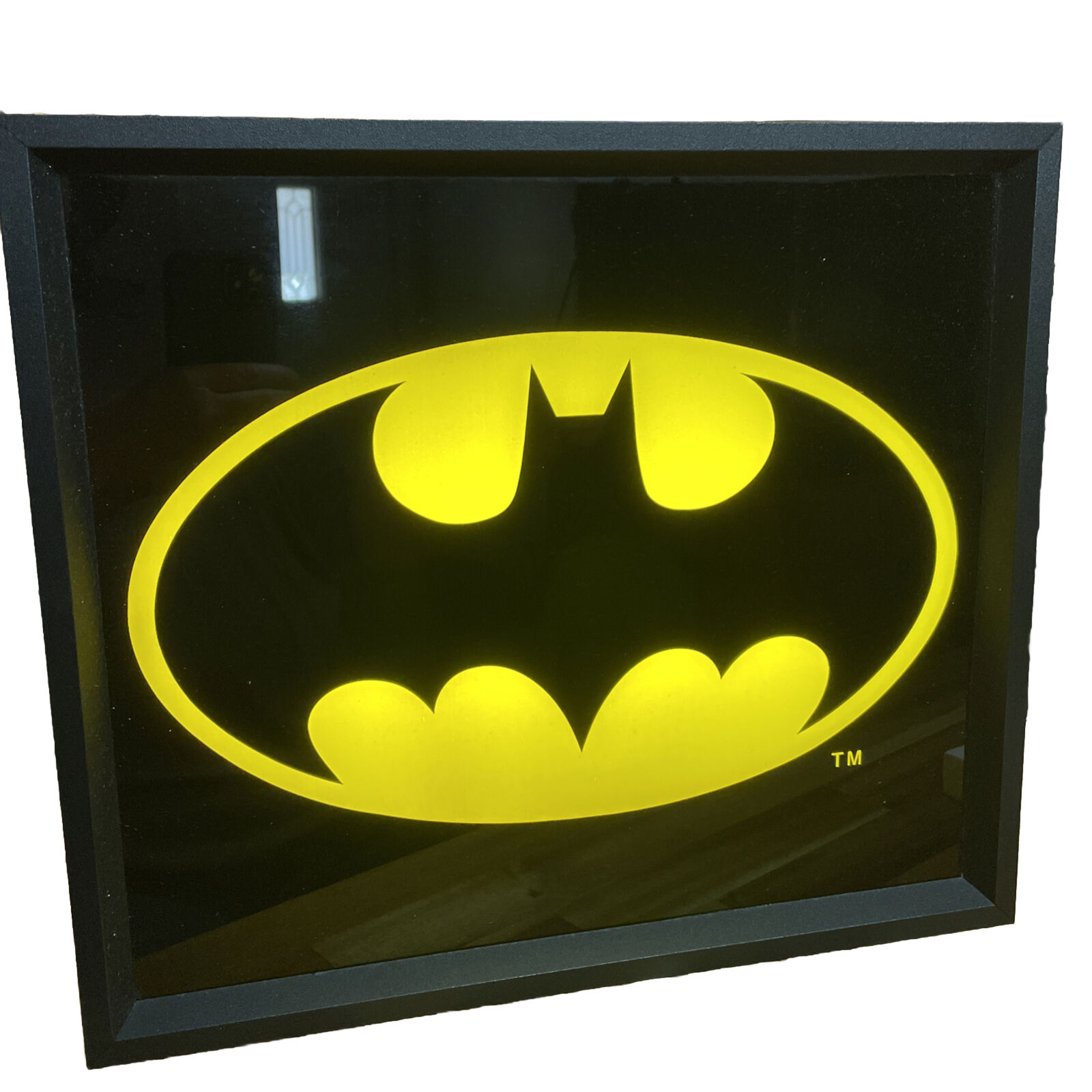 Batman Lighted Sign - 1989 - 14 in. x 16in. x 3.5 in. DC Comics Framed Sign