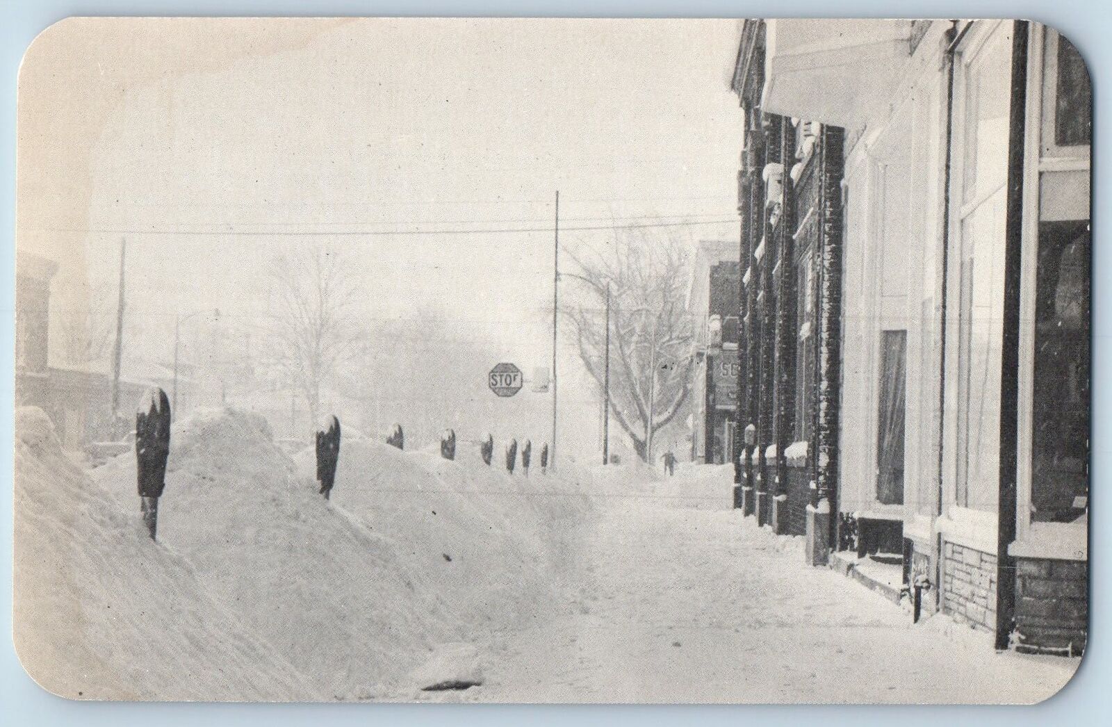 Berrien Springs Michigan MI Postcard The Big Snow Of 1958 Scenic View c1960's