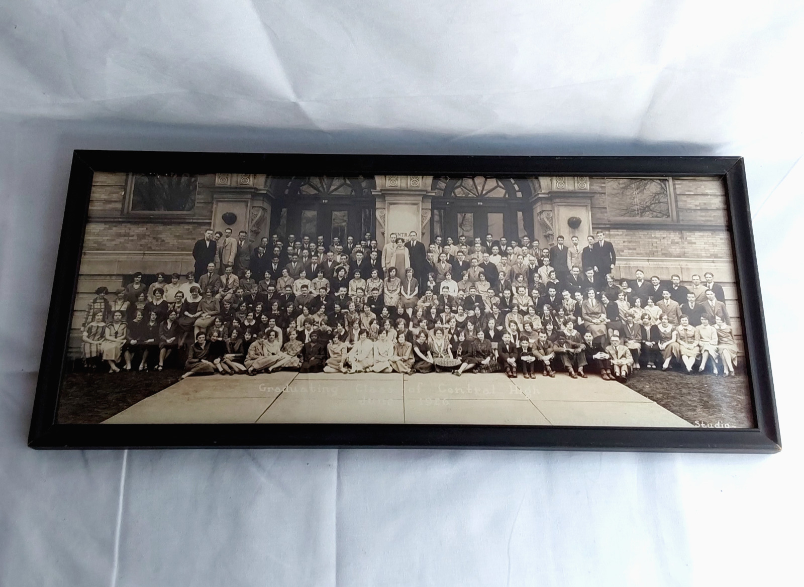 Antique Graduation Of Central High Philadelphia 1929 Panoramic Photo Framed