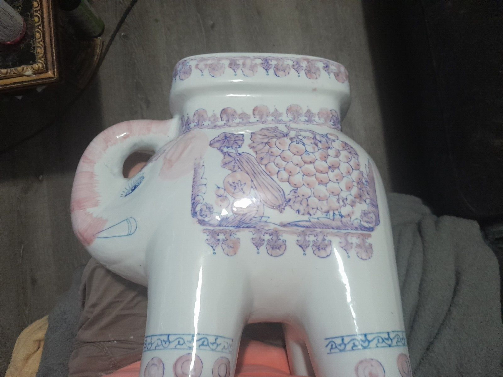 vintage ceramic pink elephant
