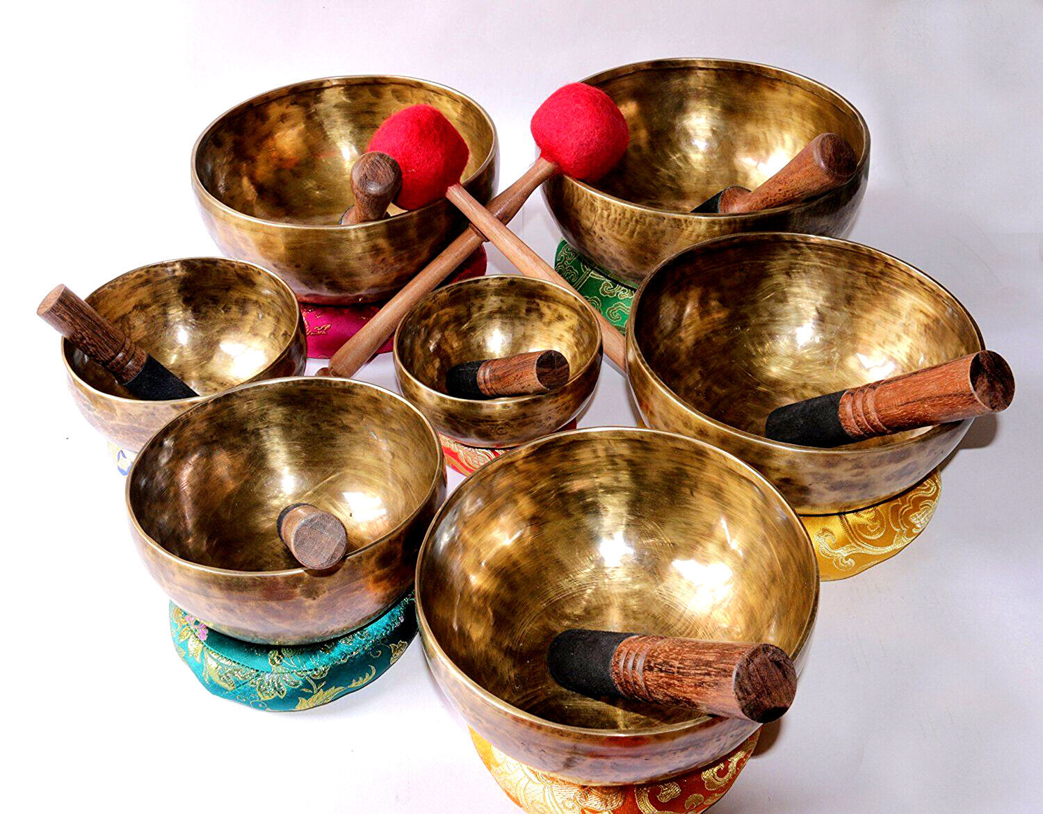 7- 12 inch Handmade Sound Healing Chakra Bowls set of 7 -- Seven Chakra Healing 