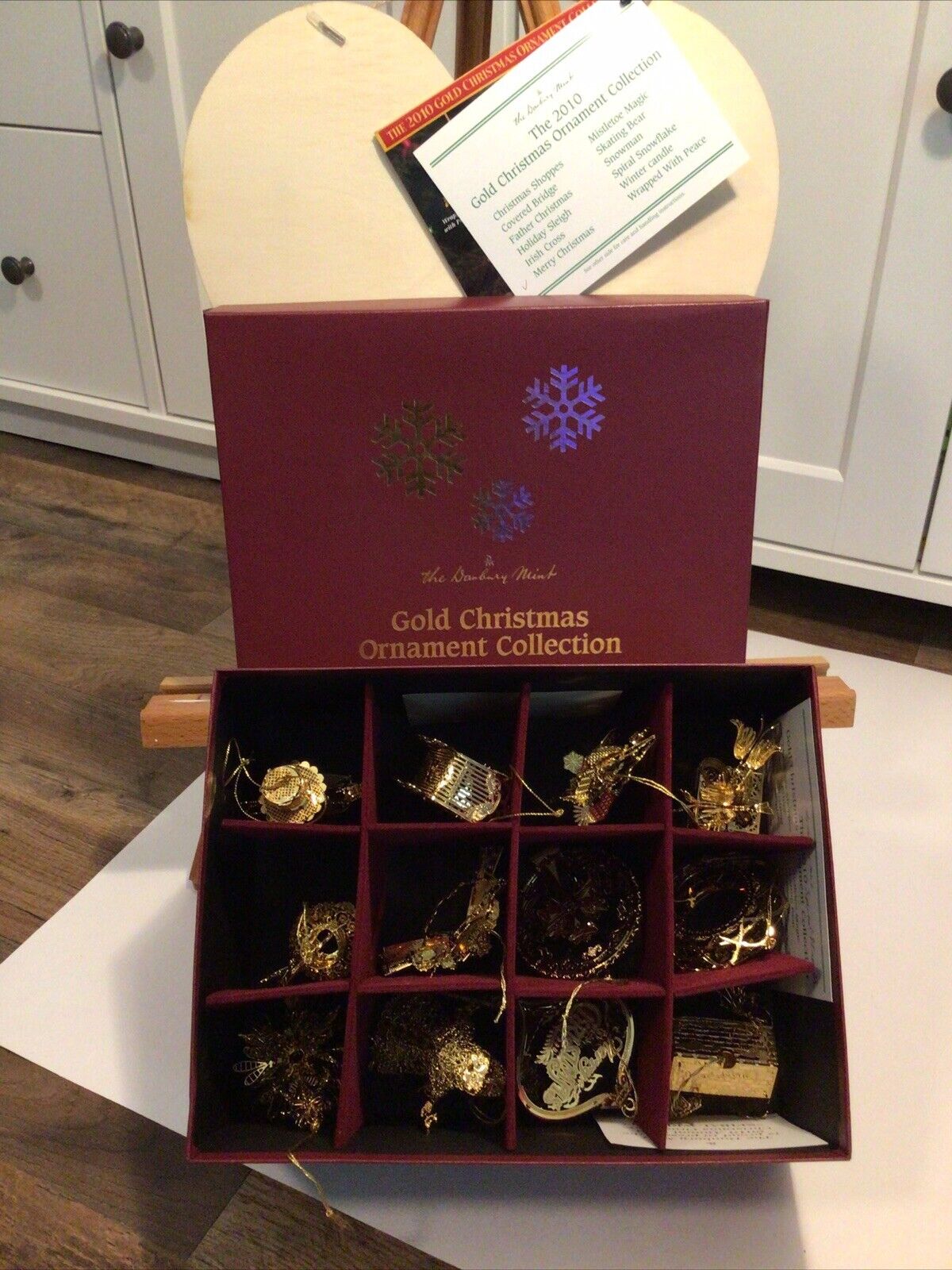 2010 Danbury Mint Christmas Ornament Set Of 12 In Collectible Box 