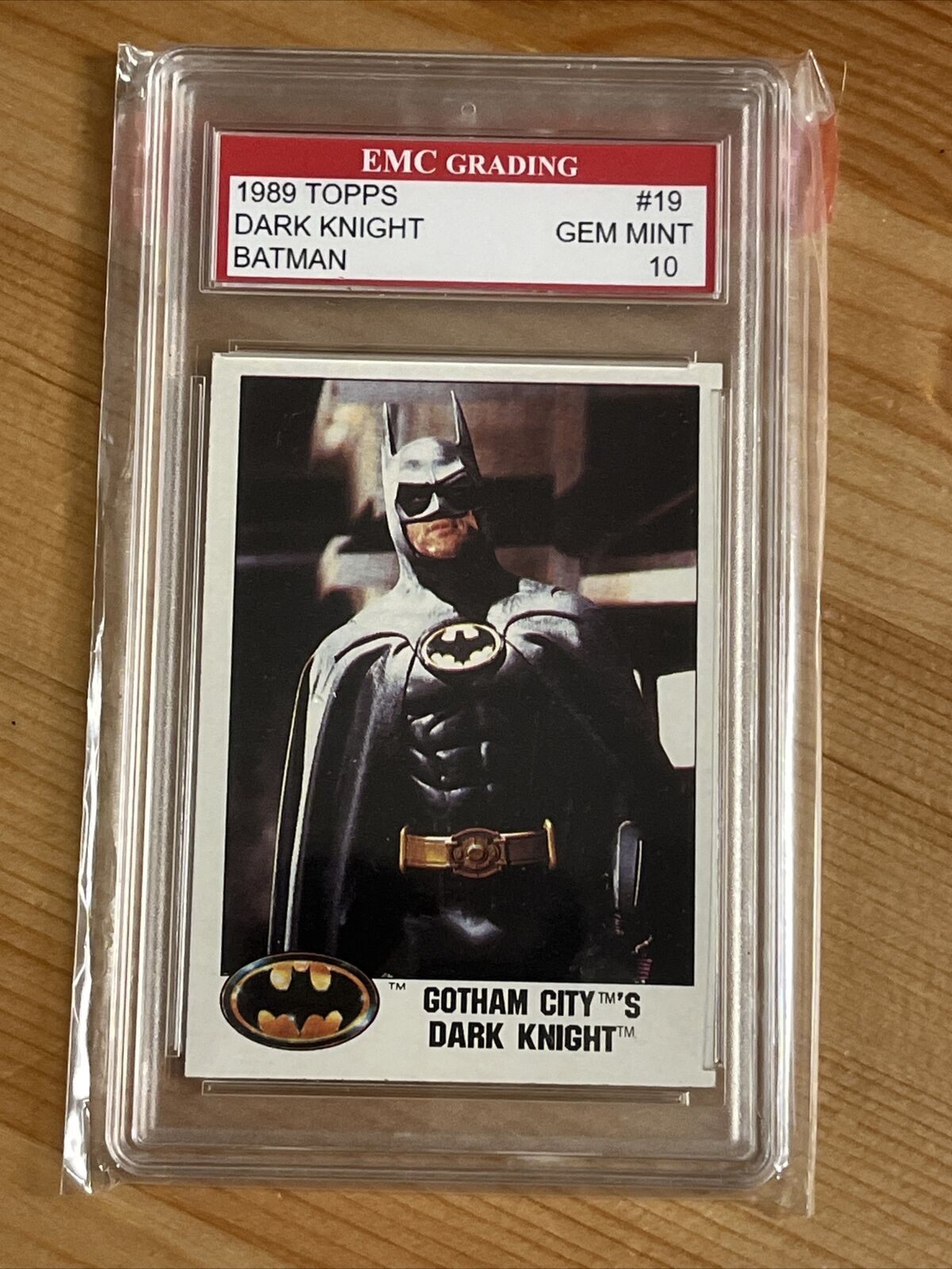 1989 Topps Batman Gotham City's Dark Knight #19 Graded EMC 10 GEM MINT Keaton