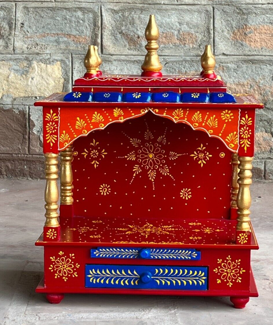 Wooden Mandir temple beautifully Handcrafted hand painted for worship