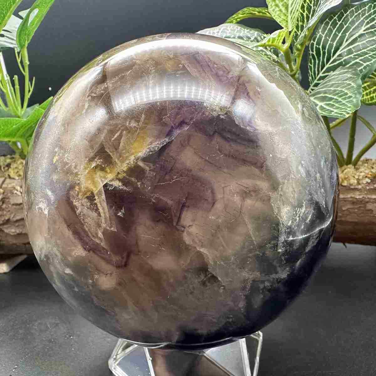 2720g Natural Fluorite Quartz Sphere Crystal Energy Ball Reiki Healing Gem Decor