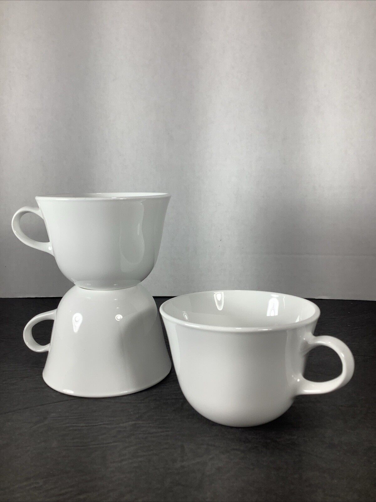Set Of 3~Corelle® Livingware “Winter Frost White” 6oz Coffee Tea Cups/Mugs