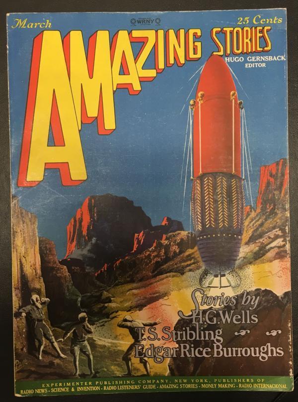 Amazing Stories Mar 1927 Burroughs (part 2 of 3), H.G. Wells, A. Merritt