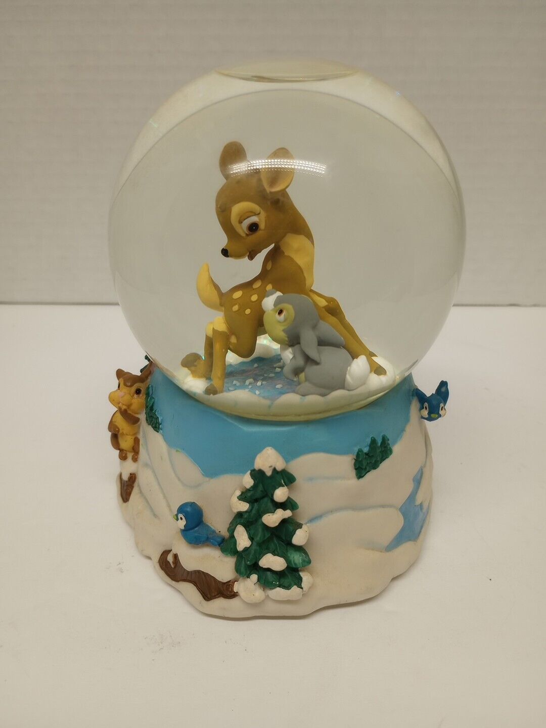 Vintage Enesco Walt Disney\'s Bambi Skater’s Waltz Musical Snow Globe