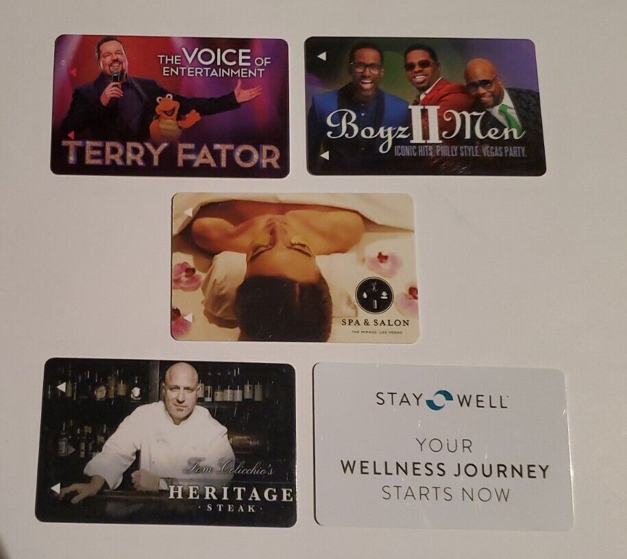 Boyz II Men / Terry Fator / Spa /Heritage MIRAGE Las Vegas Casino Room Key Cards
