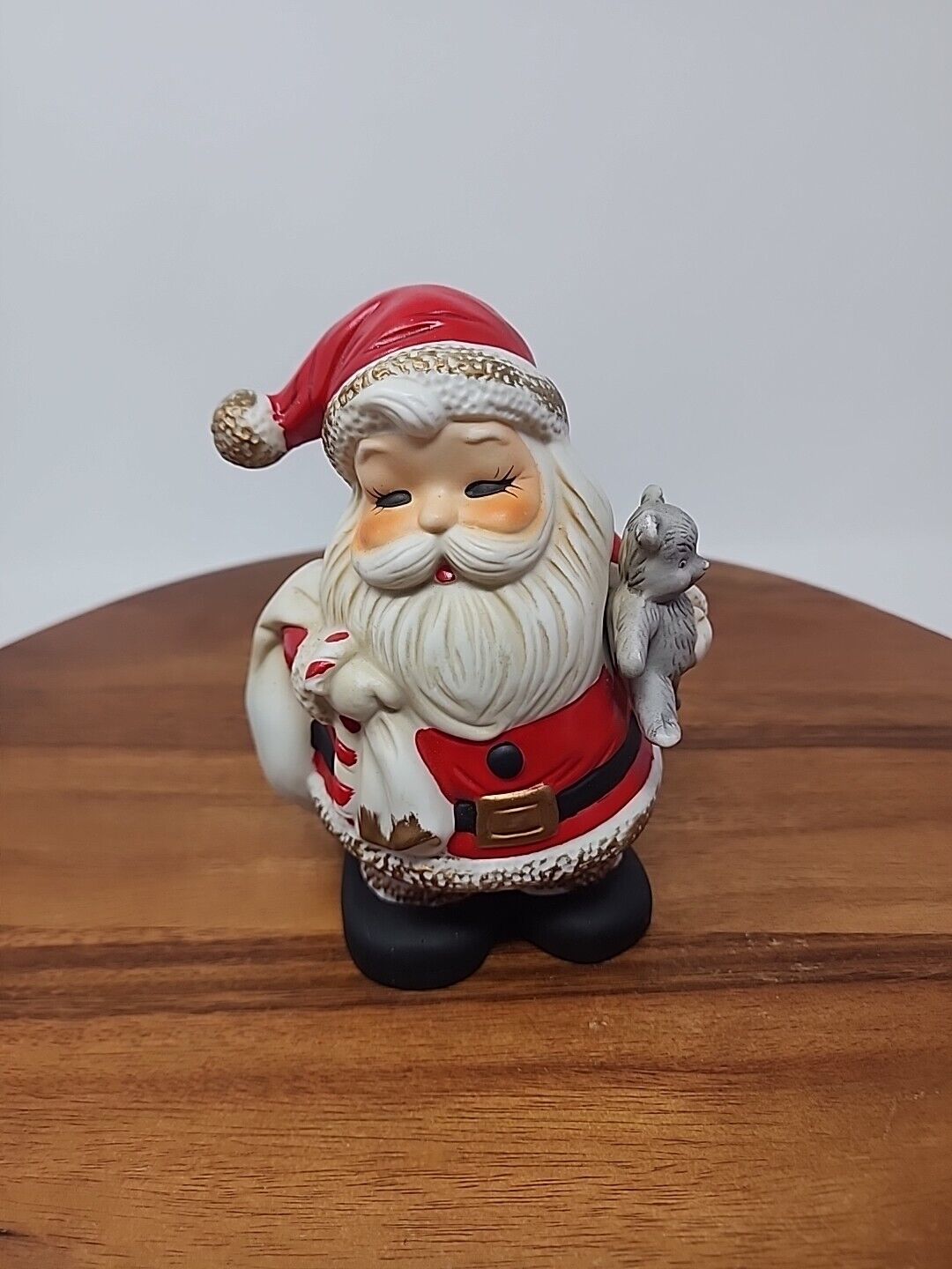Vintage Homco Santa Claus Bank Christmas Holiday Decor St Nick Porcelain Bisque