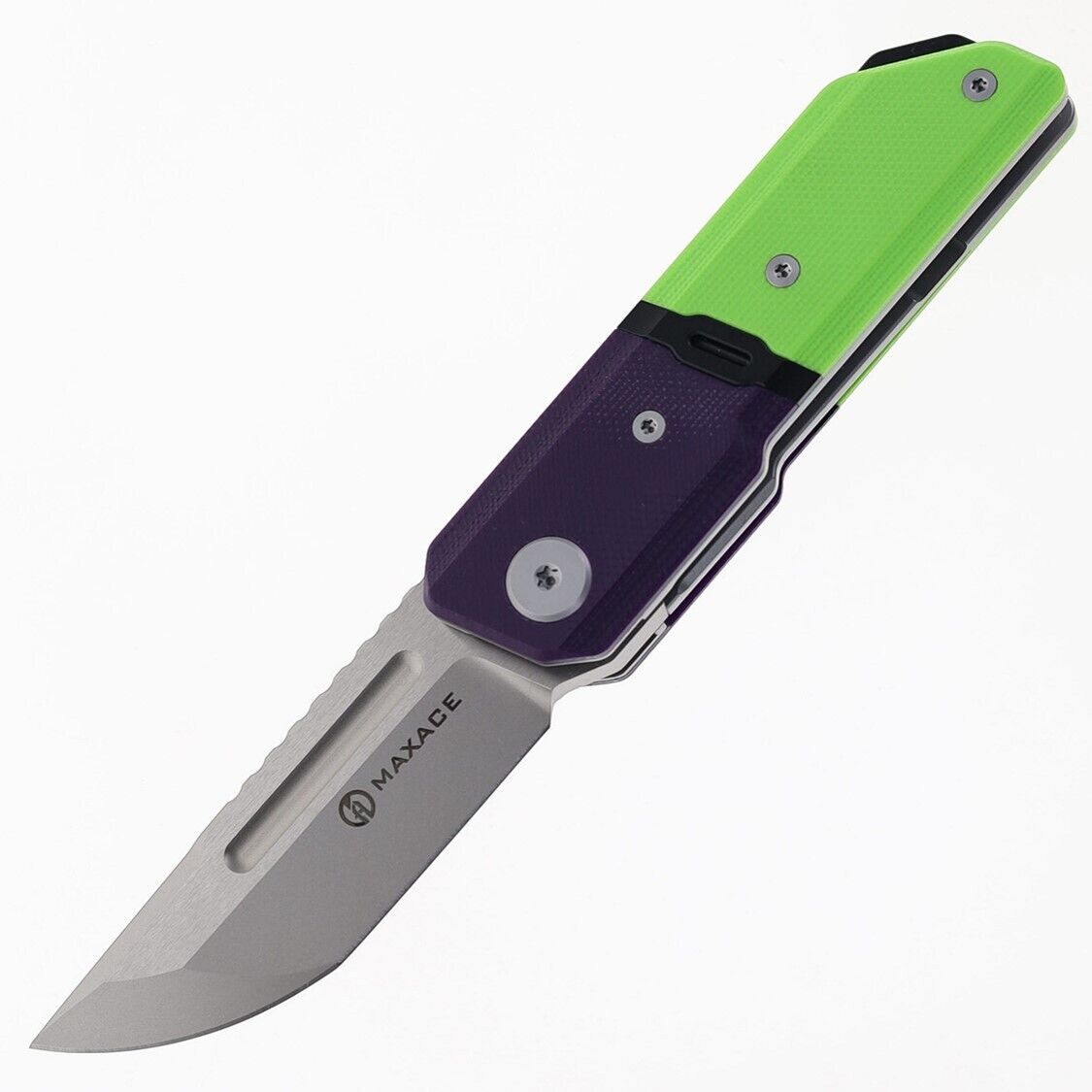 Maxace Capsule 2 Linerlock Purple & Green G10 Folding 10Cr15CoMoV Knife MM272B