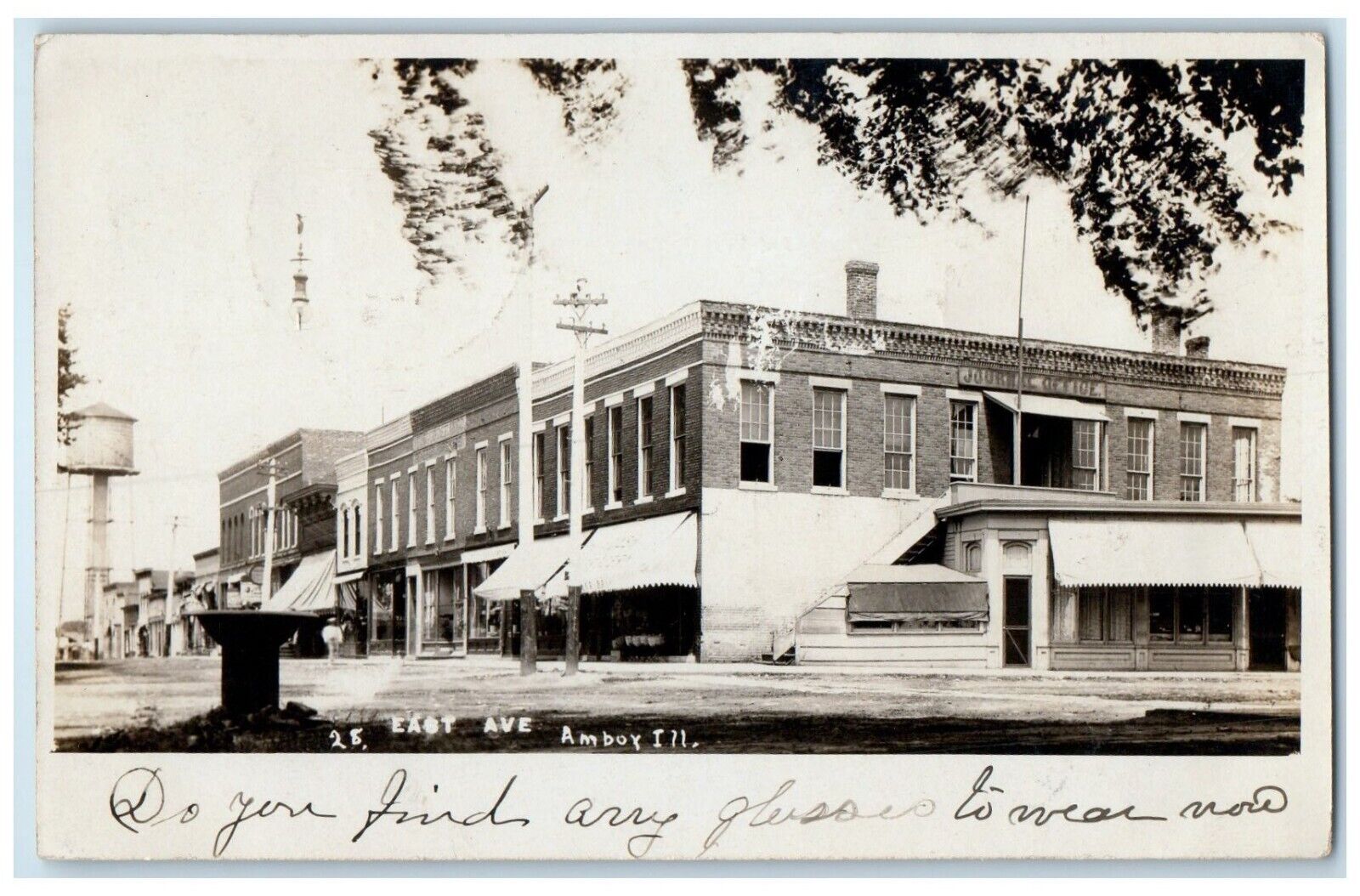 1907 East Avenue Building Stores Amboy Illinois IL RPPC Photo Antique Postcard