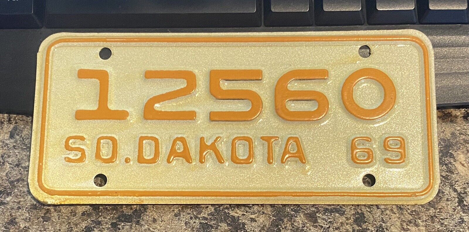 1969 South Dakota motorcycle license plate - Good Shape