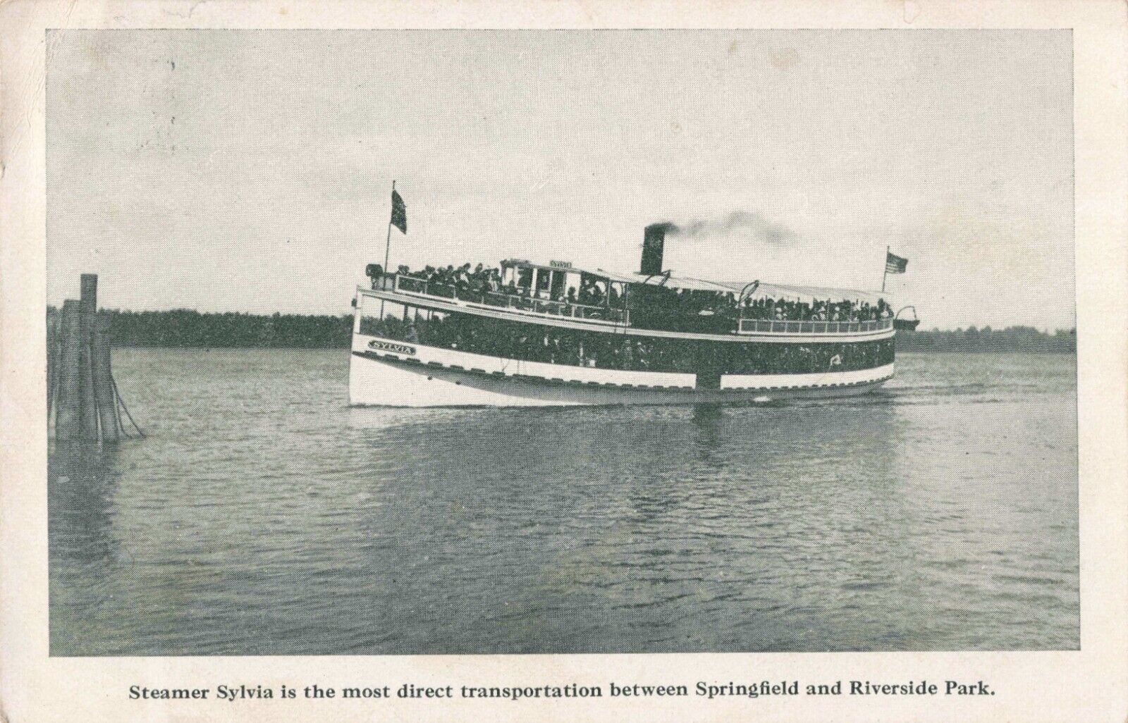 Steamer Sylvia Springfield Riverside Park Massachusetts MA c1910 Postcard