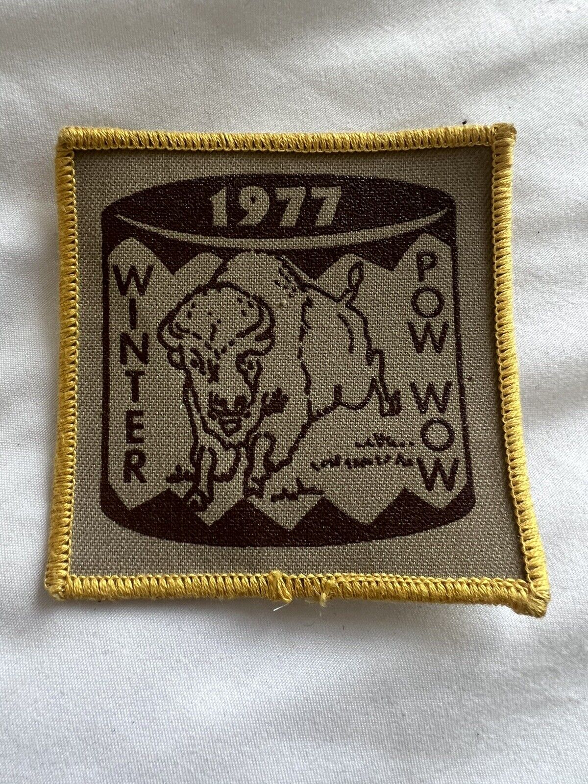 Rare Vintage YMCA Scout Patch 1977 Winter Pow Wow.  Amazing Condition