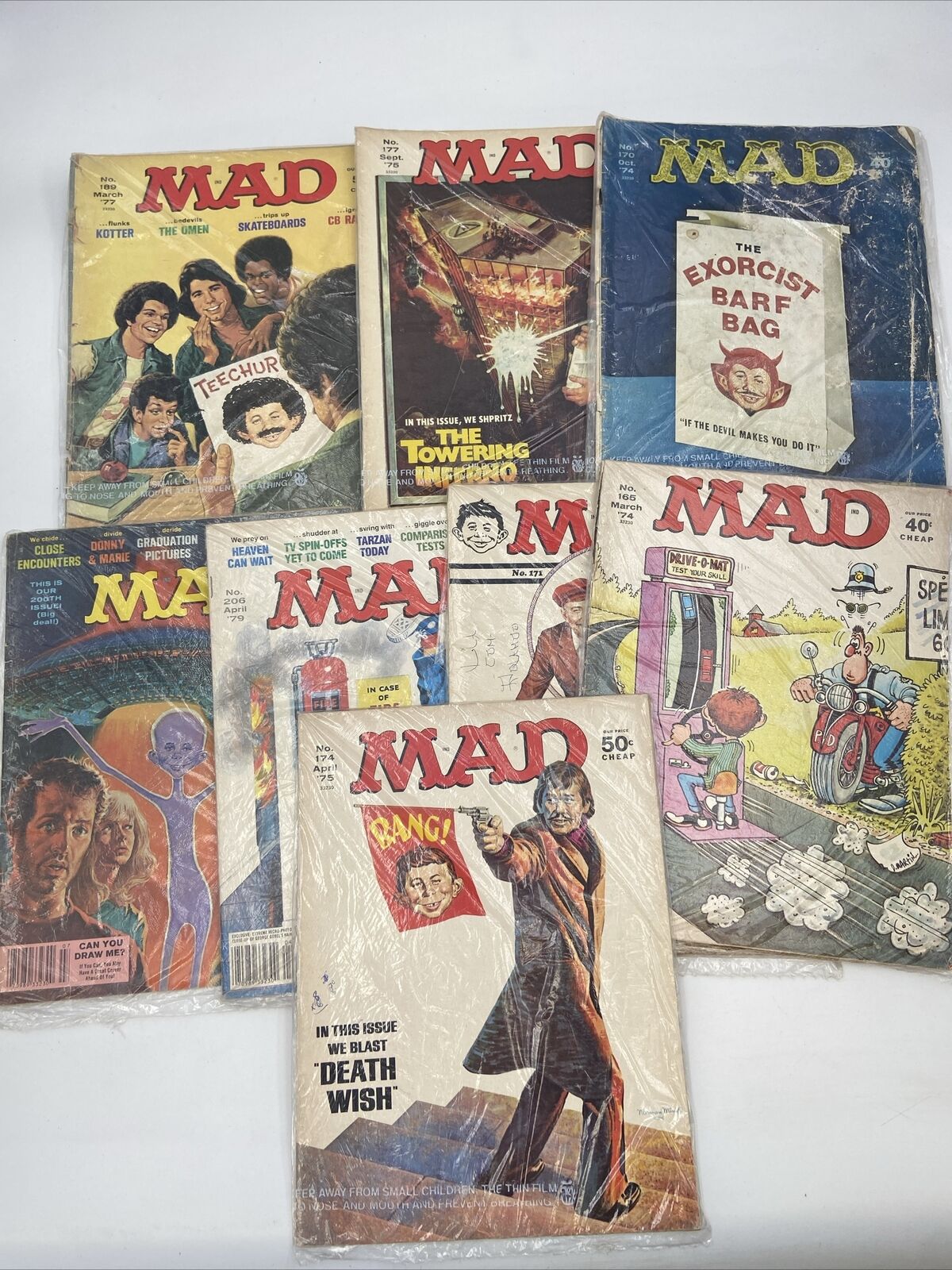 Lot of 8 Vintage 1970’s Mad Magazines