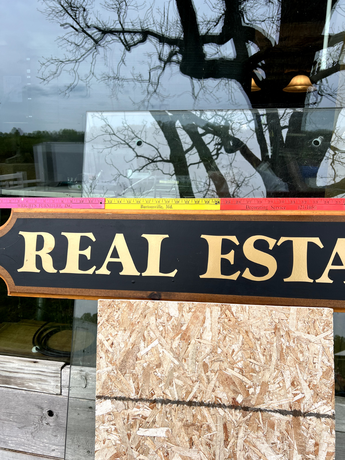 Vintage Looking Wooden Real Estate For Sale Sign Hand Painted Approx 40