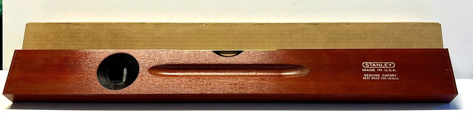 Vintage Stanley Tool 24 Inch Adjst Level No. 3L; NOS Unused; Genuine Cherry Wood