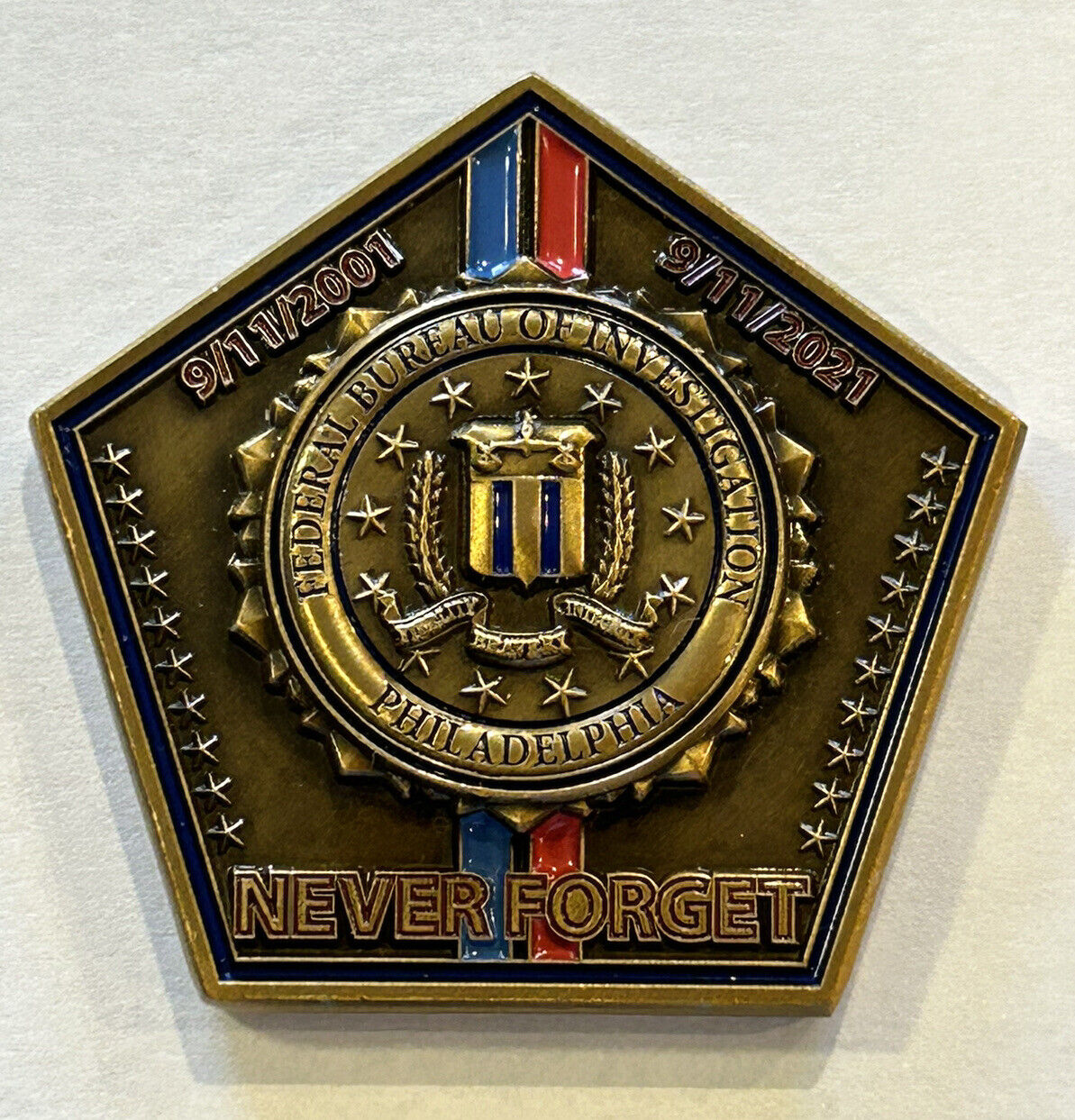 FBI Federal Bureau Of Investigation Philadelphia Division 9-11 Challenge Coin