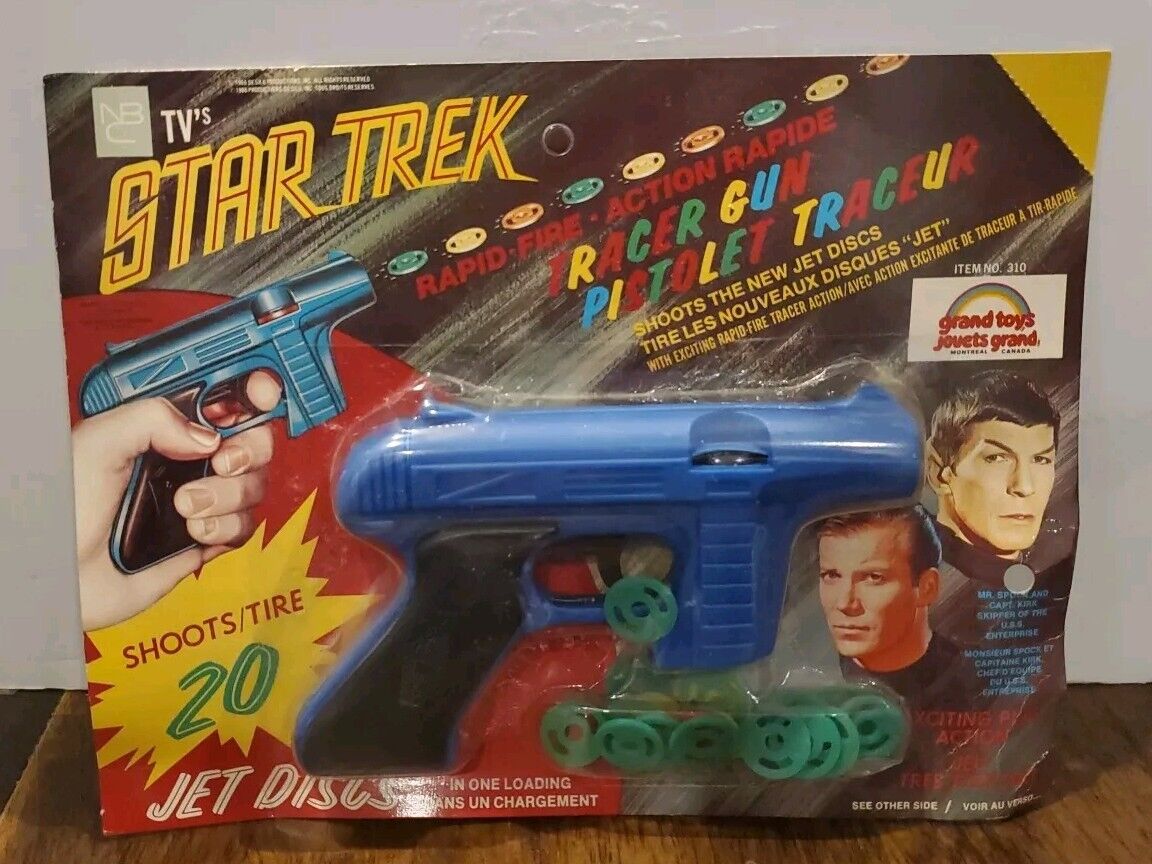 NBC TVs Star Trek 1966 The Original Series Rapid Fire Tracer Gun Blue New Rare