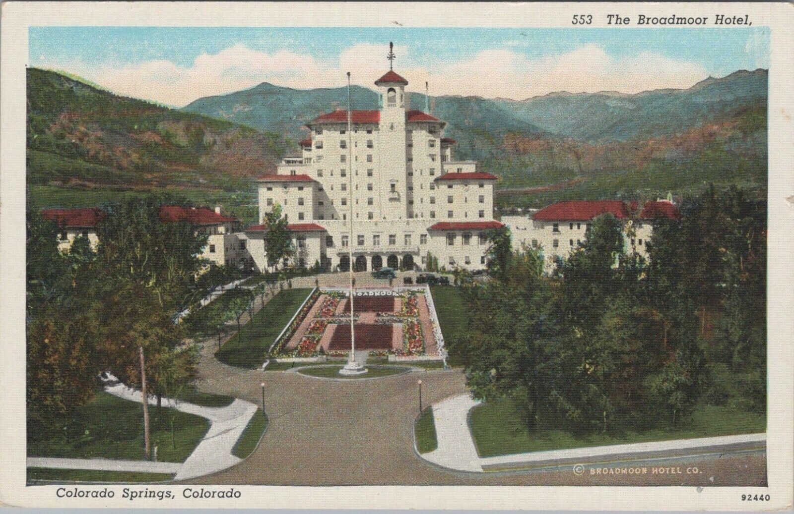 The Broadmoor Hotel Colorado Springs Colorado Linen Vintage Post Card
