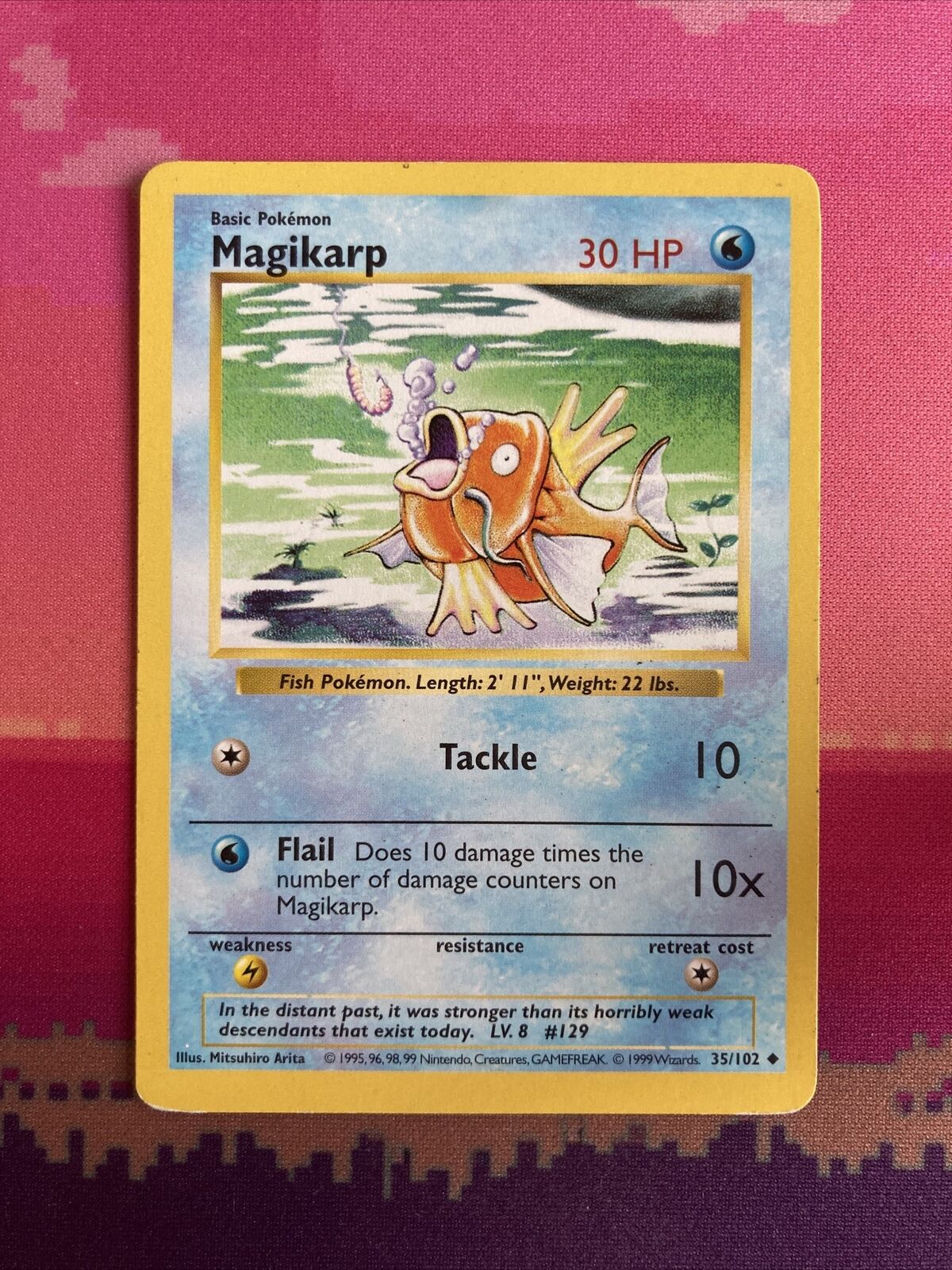 Pokemon Card Magikarp Shadowless Base Set Uncommon 35/102 NM Condition