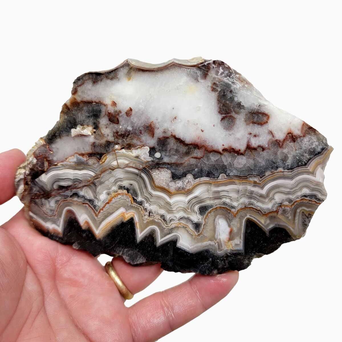 Old Vein Crazy Lace Agate Slab Lapidary Stone Slab