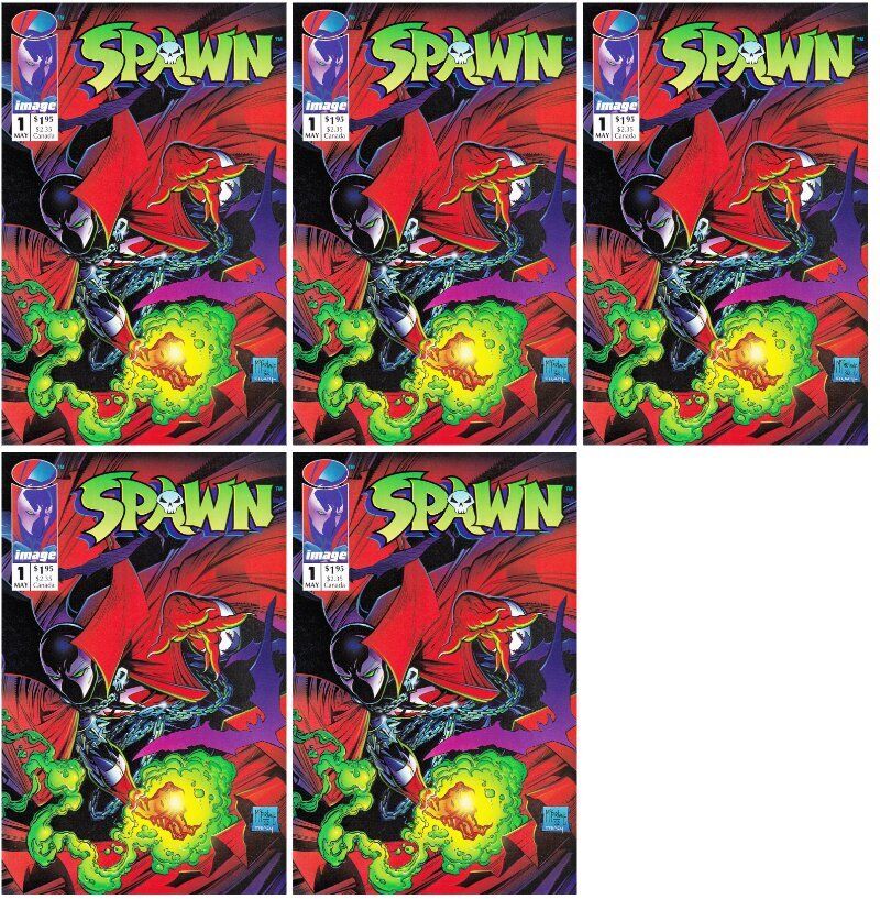 Spawn #1 McFarlane Direct Edition Cover Image Comics - 5 Comics