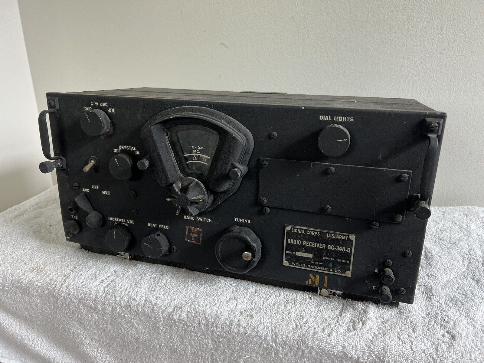 🍊Vintage 1940's US Army Signal Corps Radio Receiver | Model BC-348-Q POWERS ON