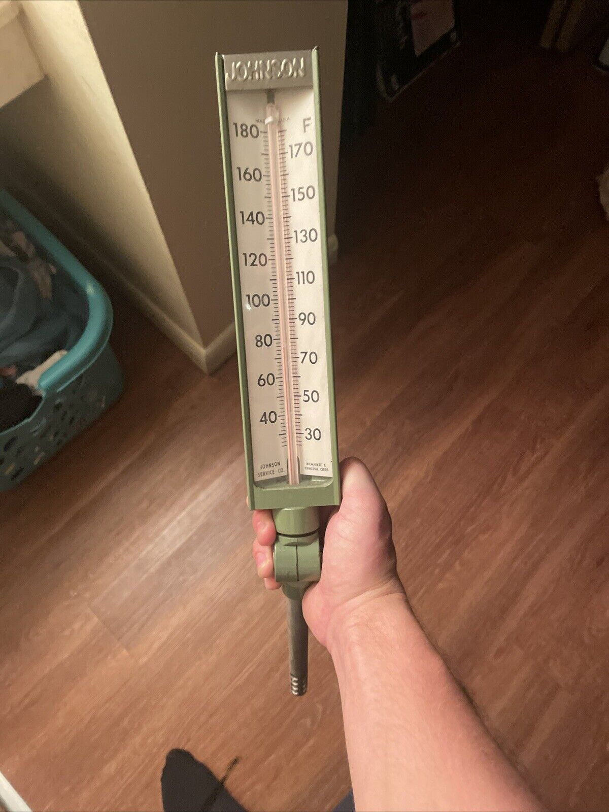 vintage johnson thermometer 180f 11 In.