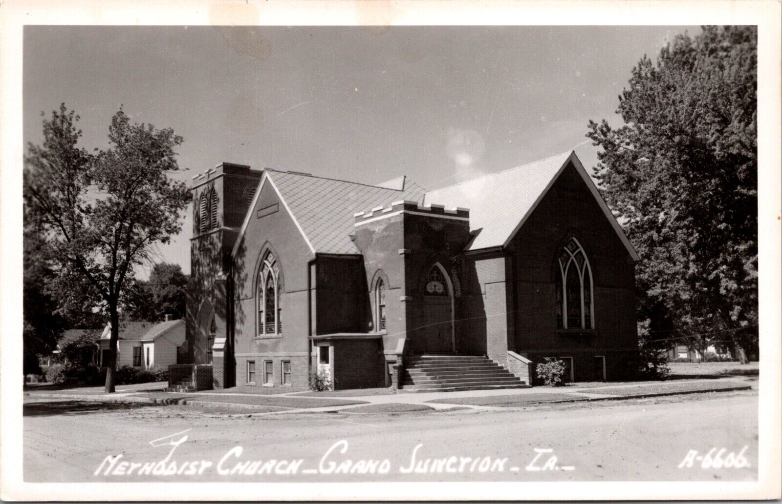 Real Photo Postcard Methodist Church in Grand Junction, Iowa