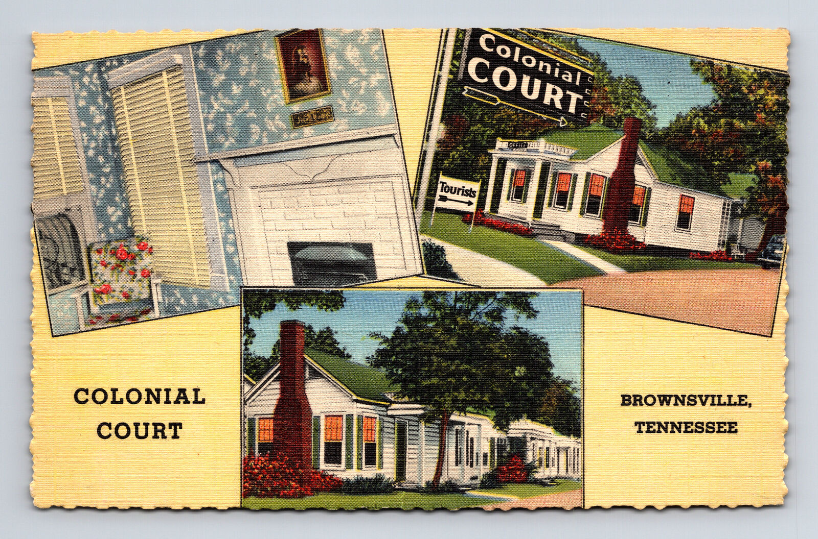 Colonical Court Tourist Motel Brownsville Texas TX Roadside America Postcard