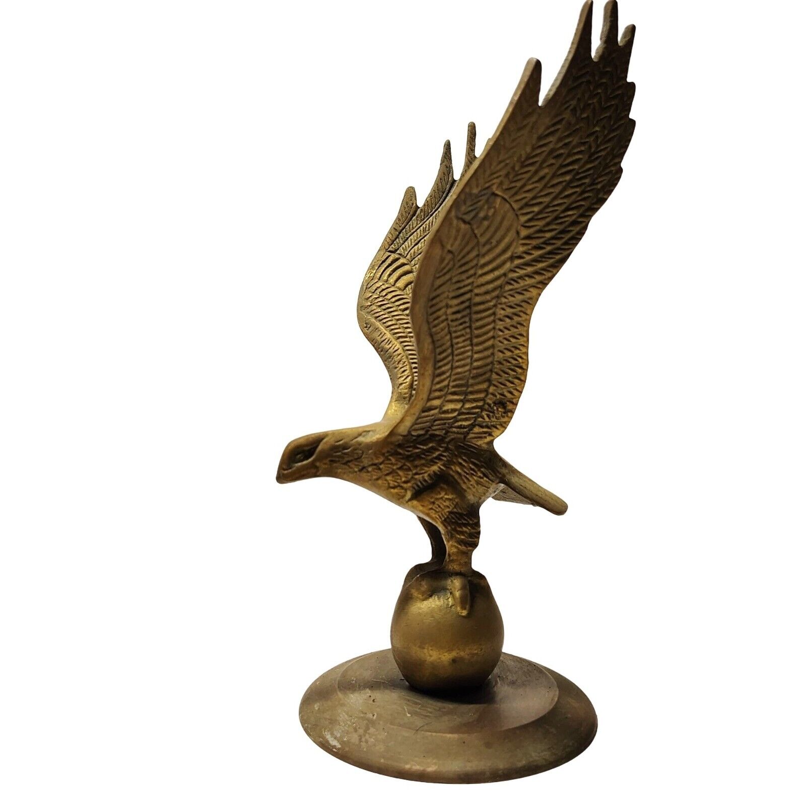 Vintage American Eagle Solid Brass  Statue Figurine 10\'\' Tall