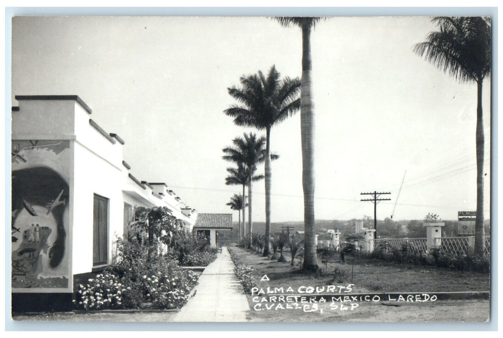 c1930\'s Palma Courts Carretera Mexico Laredo C. Valles SLP RPPC Photo Postcard