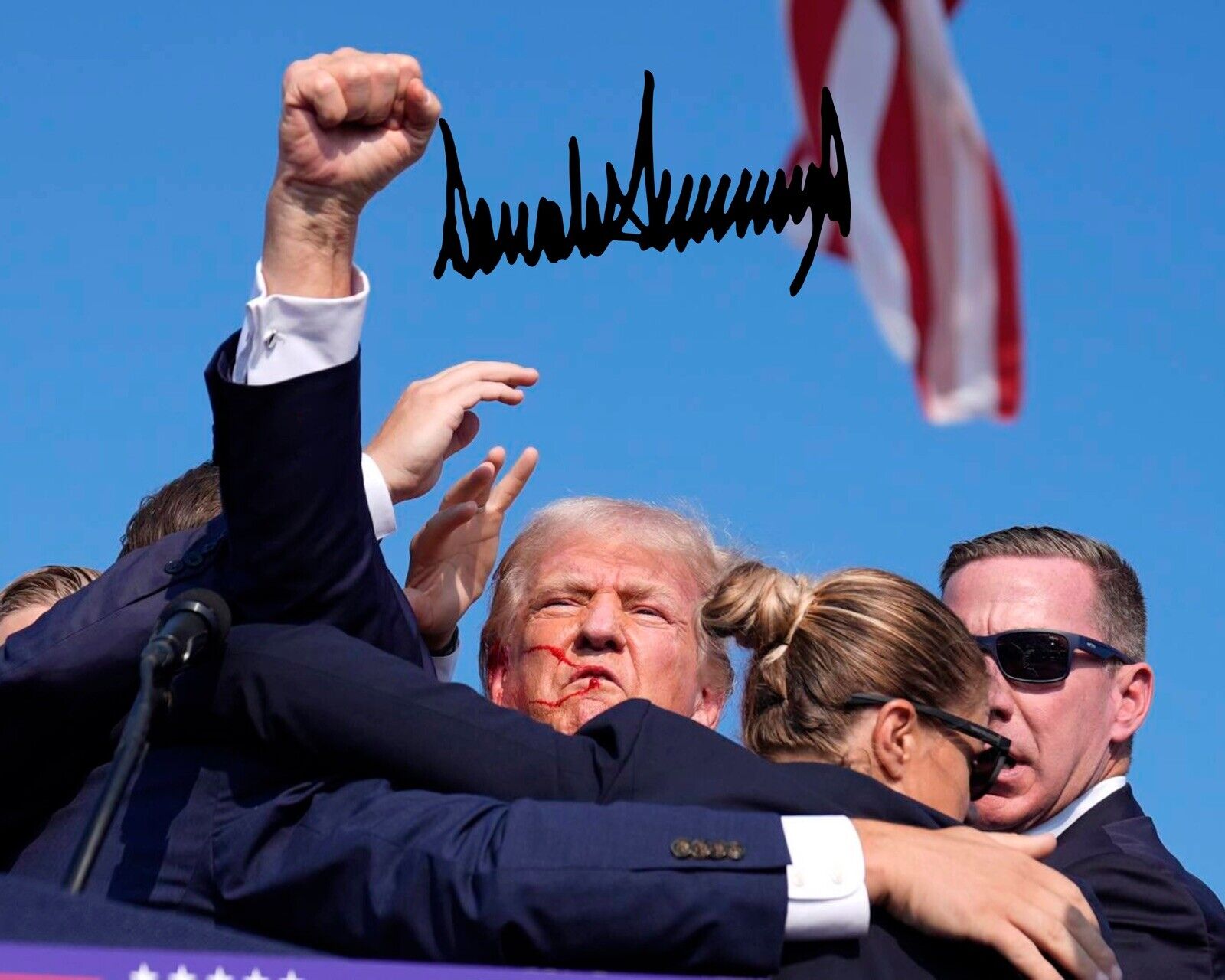 8x10 Framed Photograph of Donald Trump’s Defiant Response W/ Digital Autograph