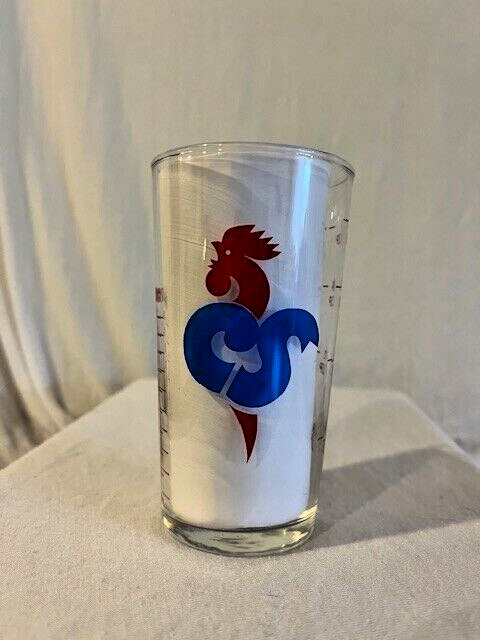 Vintage advertising measuring glass Colonial Store CS ROOSTER