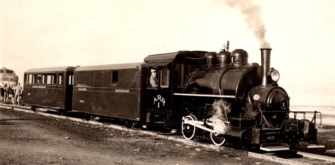 RPPC First Alaska Railroad Train CLASSIC Image Robinson Photo VINTAGE Postcard