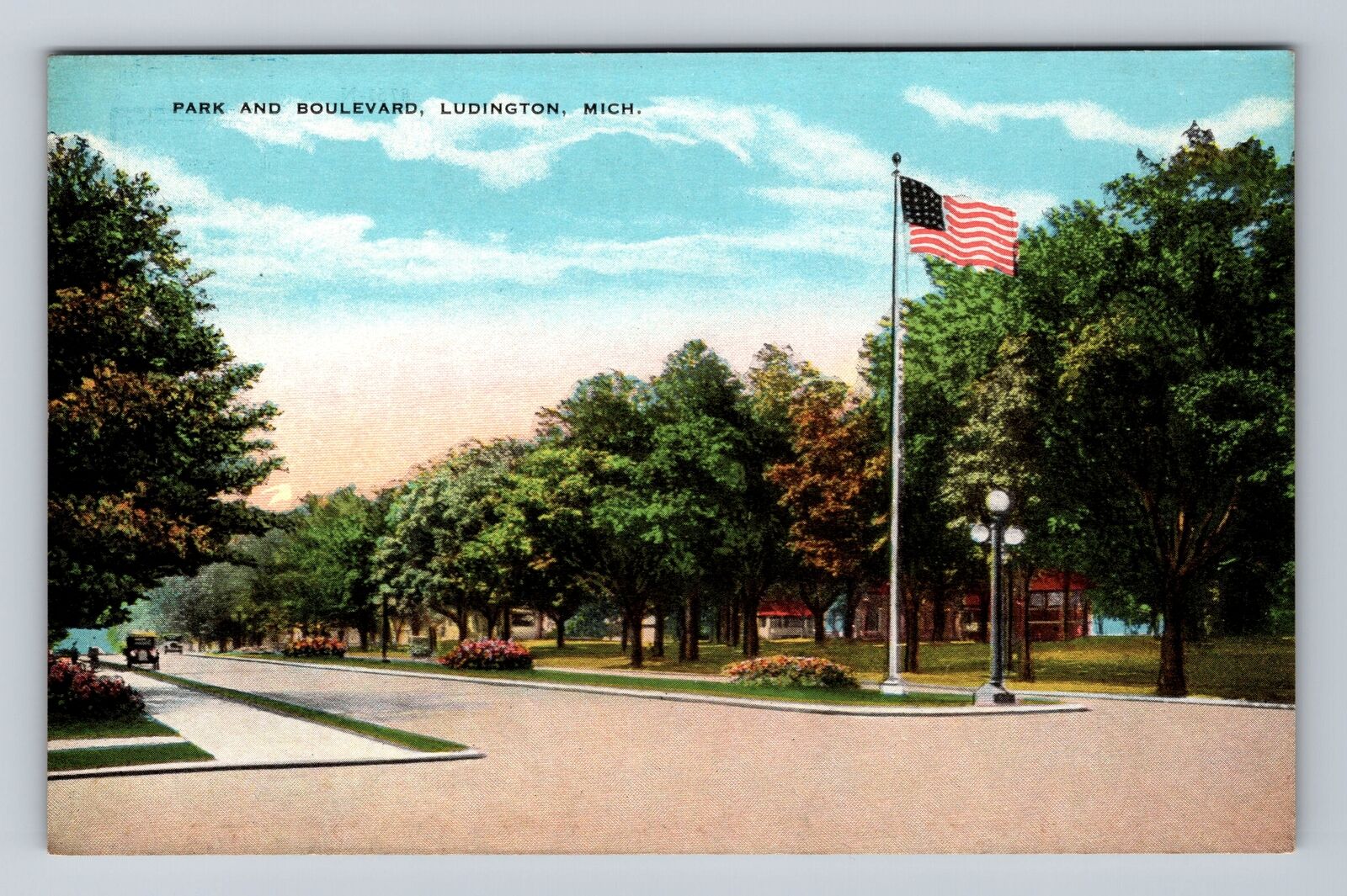 Ludington MI-Michigan, Scenic Park and Boulevard, Antique Vintage Postcard