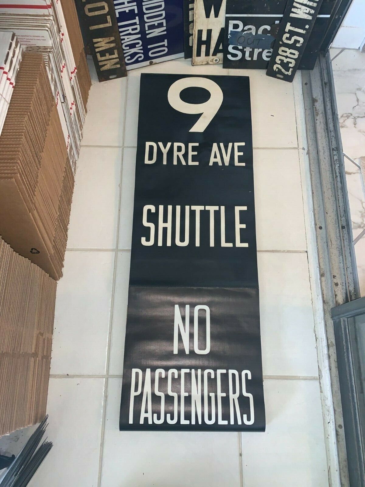 NY NYC SUBWAY ROLL SIGN IRT DYRE AVENUE BRONX EASTCHESTER SHUTTLE NO PASSENGERS