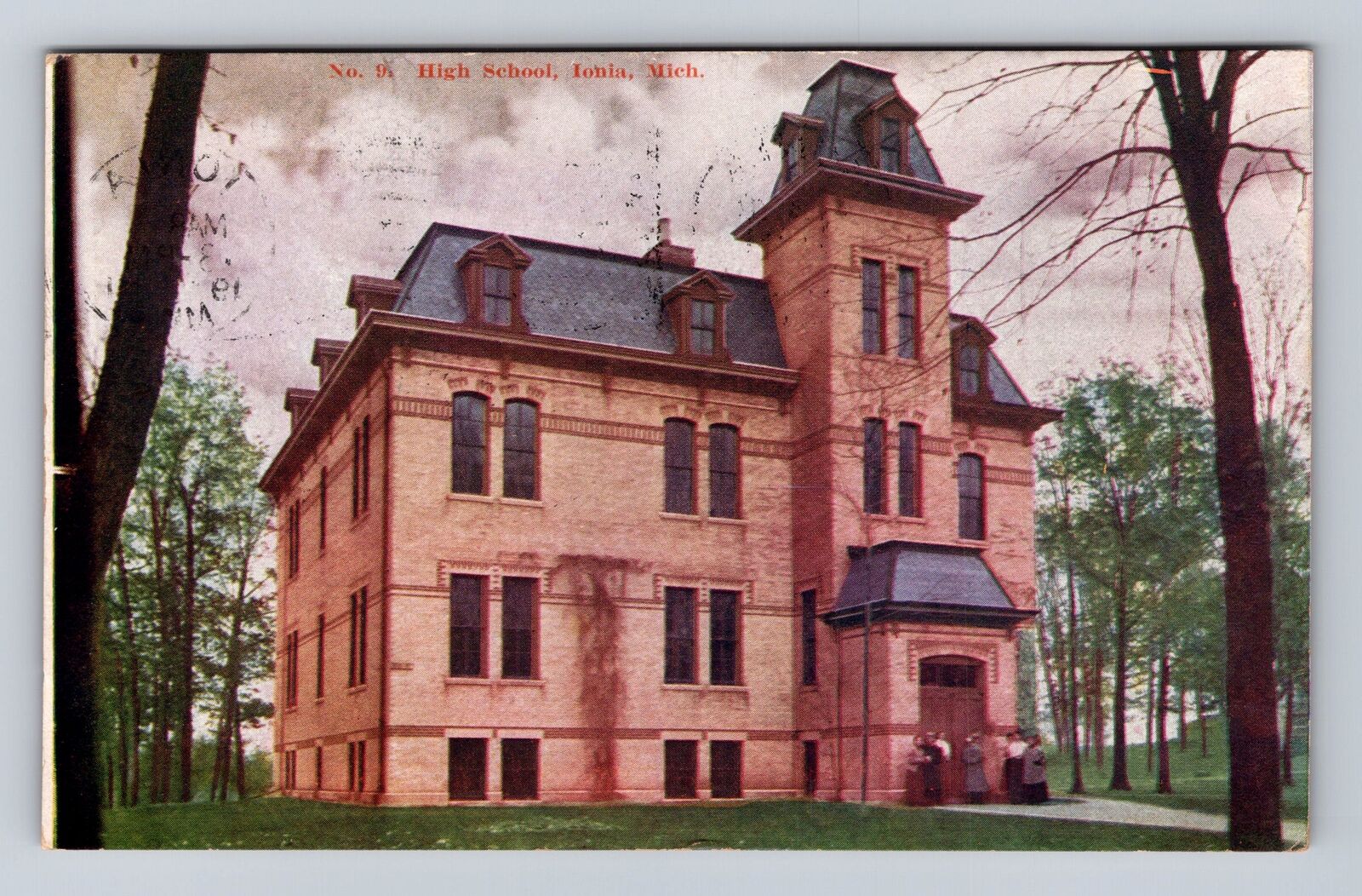 Ionia MI-Michigan, High School, Antique Vintage c1911 Souvenir Postcard