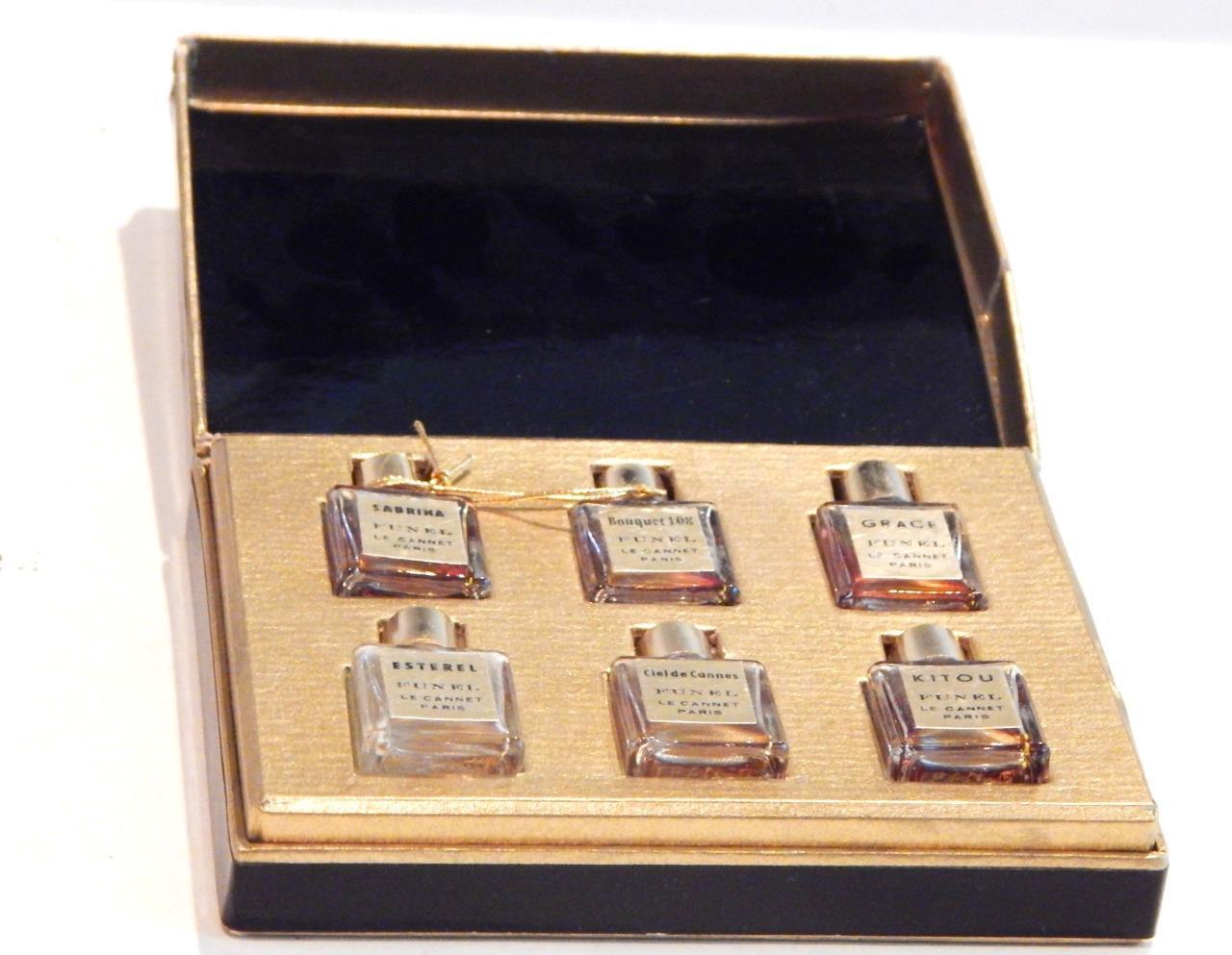 Vintage Box of 6 Small Perfume Minis by Funel Le Parfueur Paris Cote D’Azur