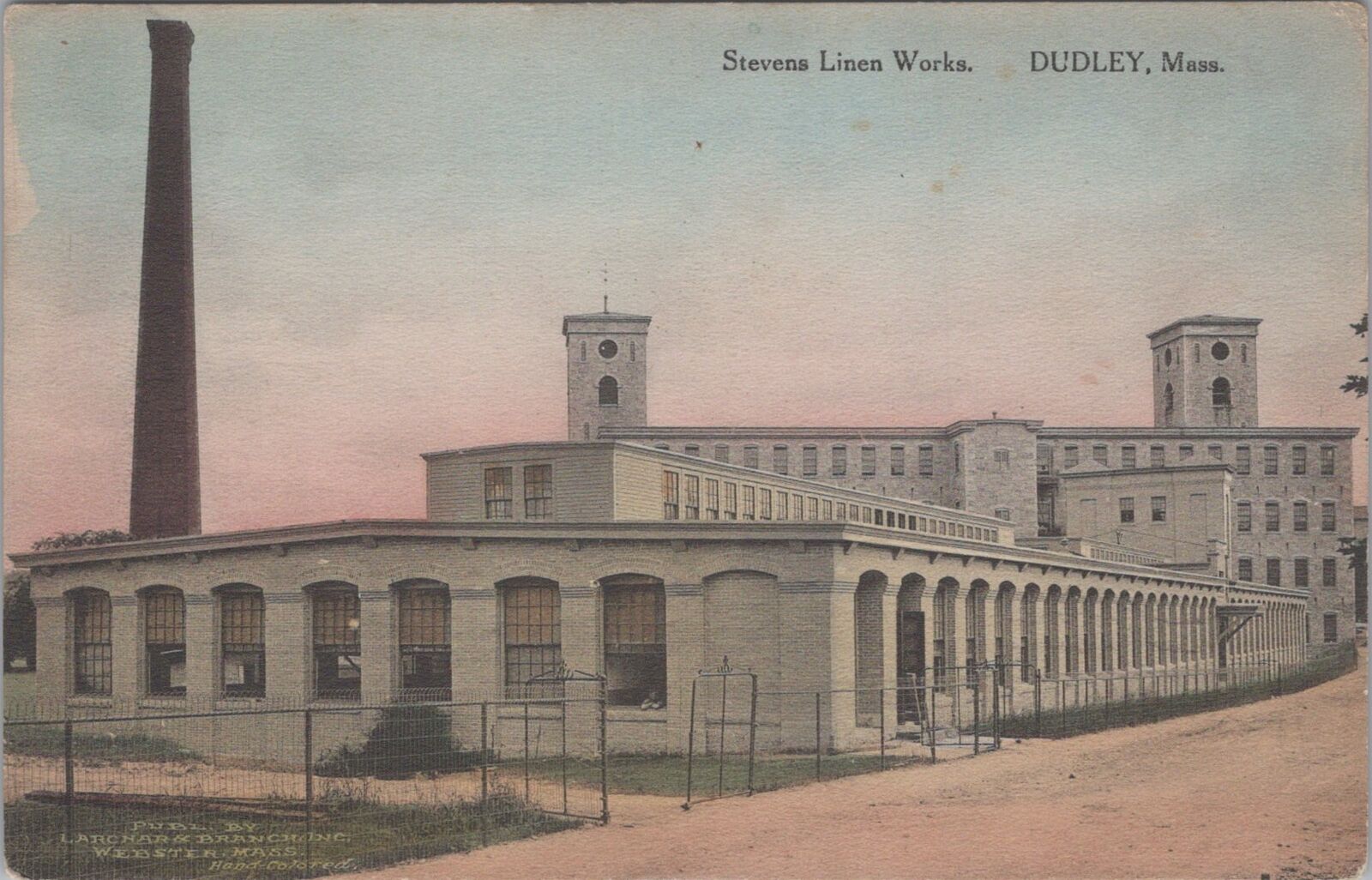 Stevens Linen Works, Dudley Massachusetts Albertype c1920s? Postcard
