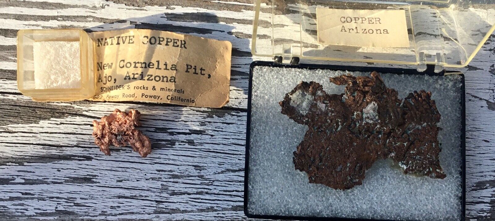 2 Native Copper Samples From Arizona New Cornelia Pit Ajo AZ 2 1/2 inch 28 Grams
