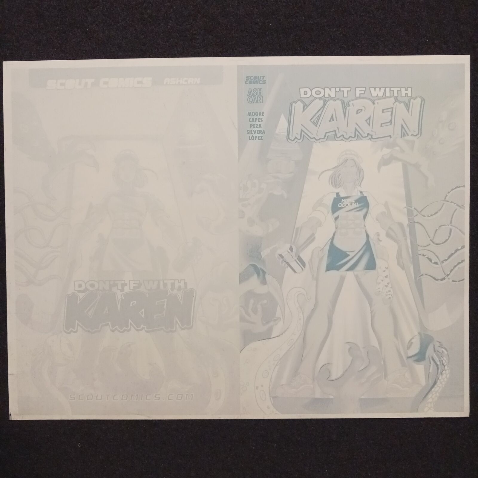 Don't F With Karen SDDC Ashcan Preview - Cover - Black - Comic Printer Plate - P